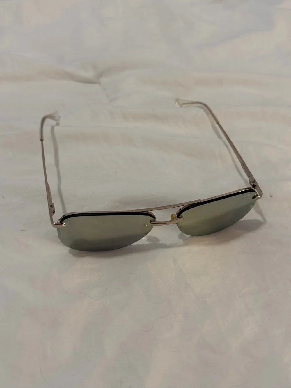 Quay Australia Rose Gold Rimless Mirrored Sunglasses